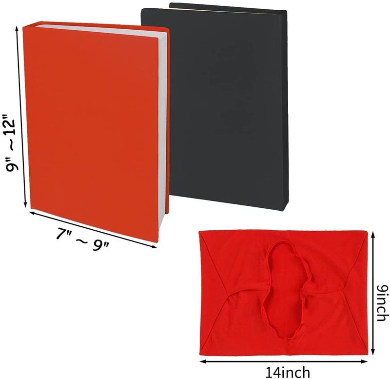 Anseal 2 Pack Stretchable Book Sleeve Covers, for Paperbacks Hardcover Textbooks up to 9" x 12", Office Supplies with Free Sticker Labels (2 Pack, Black) - Image 4